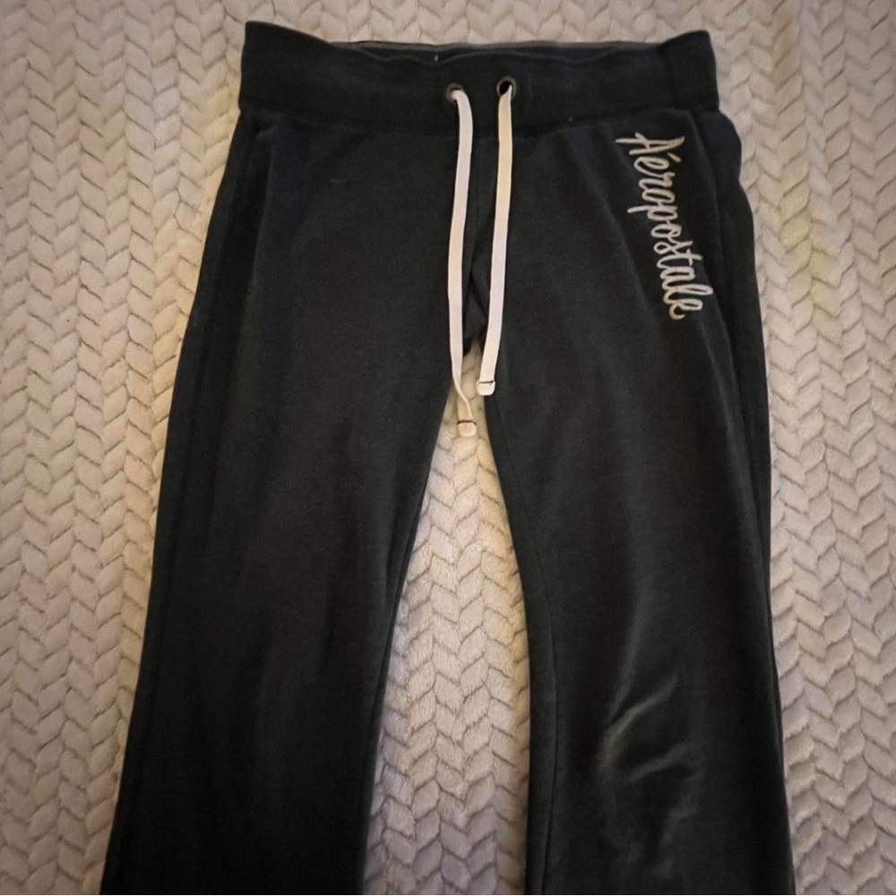 Aeropostale Black Sweatpants with Adjustable Drawstring